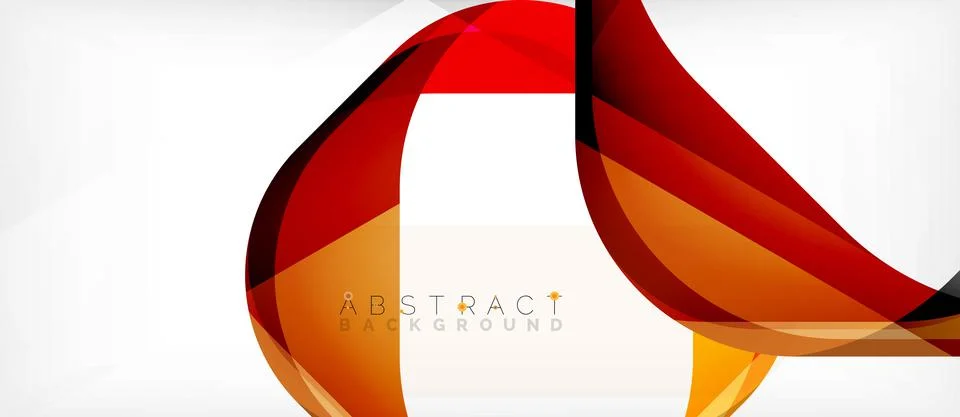 Abstract square shape with overlapping waves, minimal geometric background Stock Illustration