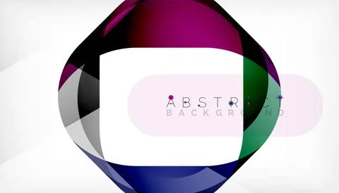 Abstract square shape with overlapping waves, minimal geometric background Stock Illustration