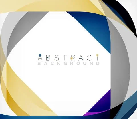 Abstract square shape with overlapping waves, minimal geometric background Stock Illustration