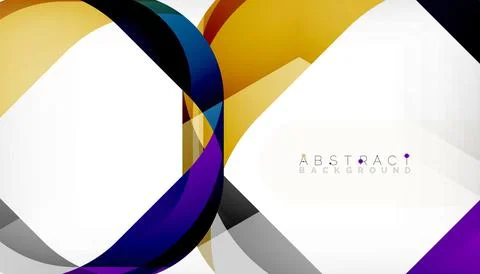 Abstract square shape with overlapping waves, minimal geometric background Illustrazione stock