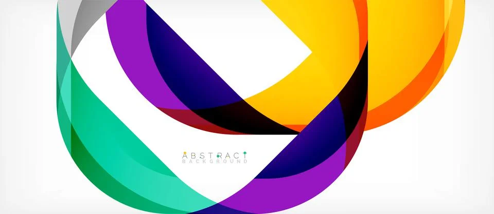 Abstract square shape with overlapping waves, minimal geometric background Illustrazione stock