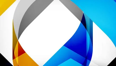 Abstract square shape with overlapping waves, minimal geometric background Stock Illustration