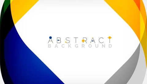 Abstract square shape with overlapping waves, minimal geometric background Stock Illustration