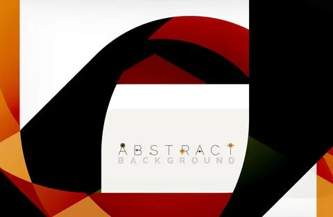 Abstract square shape with overlapping waves, minimal geometric background Stock Illustration