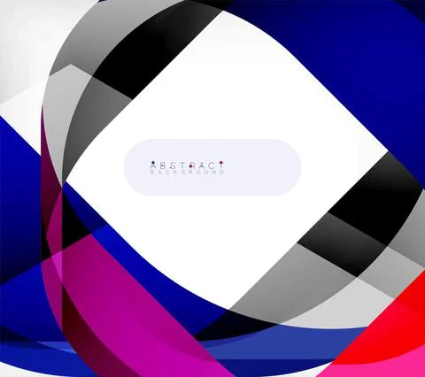 Abstract square shape with overlapping waves, minimal geometric background Stock Illustration