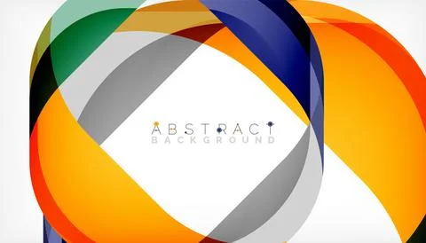 Abstract square shape with overlapping waves, minimal geometric background Illustrazione stock