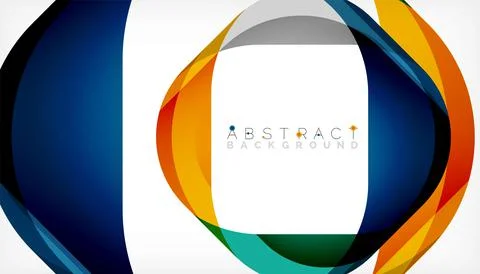 Abstract square shape with overlapping waves, minimal geometric background Stock Illustration