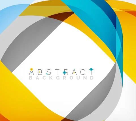 Abstract square shape with overlapping waves, minimal geometric background Stock Illustration