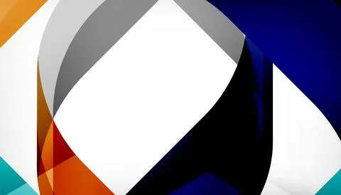 Abstract square shape with overlapping waves, minimal geometric background Stock Illustration