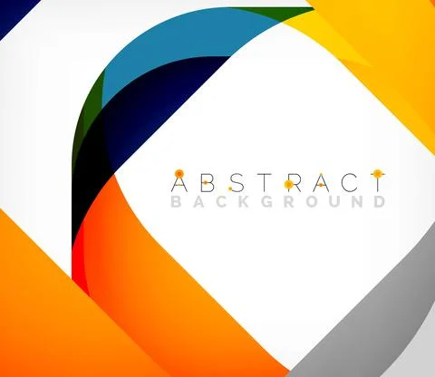 Abstract square shape with overlapping waves, minimal geometric background Stock Illustration