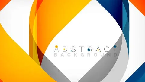 Abstract square shape with overlapping waves, minimal geometric background Stock Illustration