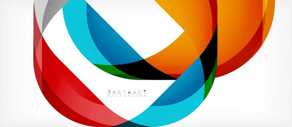 Abstract square shape with overlapping waves, minimal geometric background Stock Illustration