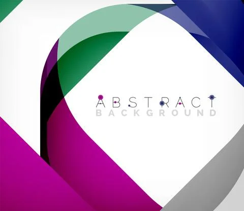 Abstract square shape with overlapping waves, minimal geometric background Stock Illustration