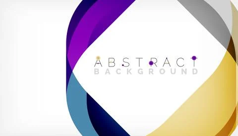 Abstract square shape with overlapping waves, minimal geometric background Illustrazione stock