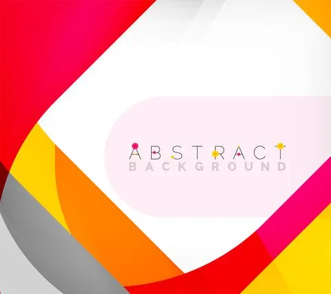 Abstract square shape with overlapping waves, minimal geometric background Stock Illustration
