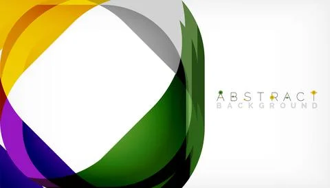 Abstract square shape with overlapping waves, minimal geometric background Illustrazione stock