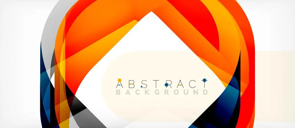 Abstract square shape with overlapping waves, minimal geometric background Stock Illustration