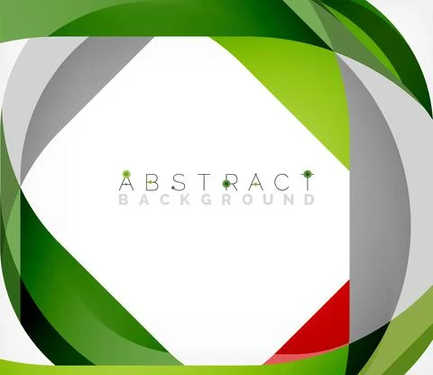 Abstract square shape with overlapping waves, minimal geometric background Illustrazione stock
