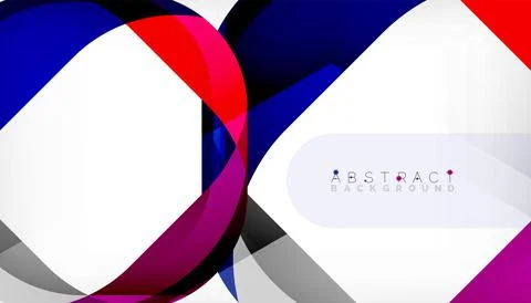 Abstract square shape with overlapping waves, minimal geometric background Stock Illustration