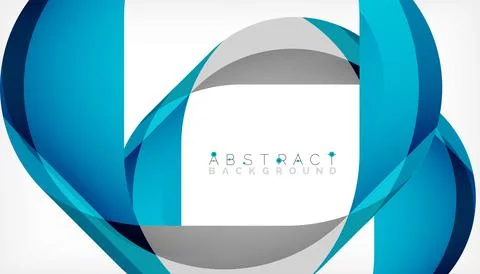 Abstract square shape with overlapping waves, minimal geometric background Illustrazione stock