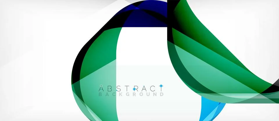 Abstract square shape with overlapping waves, minimal geometric background Stock Illustration