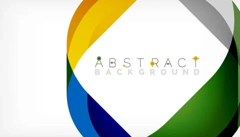 Abstract square shape with overlapping waves, minimal geometric background イラスト素材