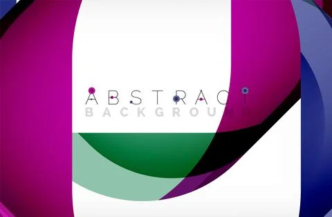 Abstract square shape with overlapping waves, minimal geometric background Stock Illustration