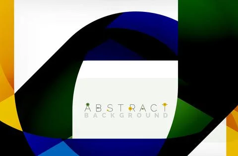 Abstract square shape with overlapping waves, minimal geometric background Stock Illustration