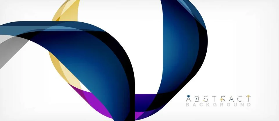 Abstract square shape with overlapping waves, minimal geometric background Illustrazione stock