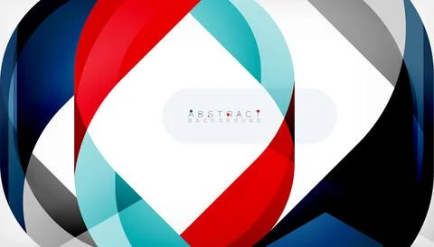 Abstract square shape with overlapping waves, minimal geometric background Illustrazione stock