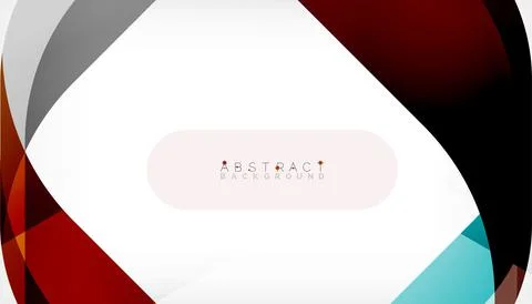 Abstract square shape with overlapping waves, minimal geometric background Stock Illustration