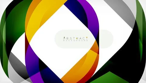 Abstract square shape with overlapping waves, minimal geometric background Illustrazione stock