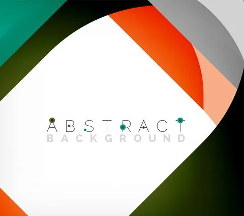 Abstract square shape with overlapping waves, minimal geometric background Stock Illustration