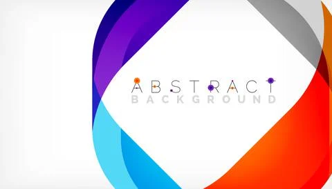 Abstract square shape with overlapping waves, minimal geometric background Stock Illustration