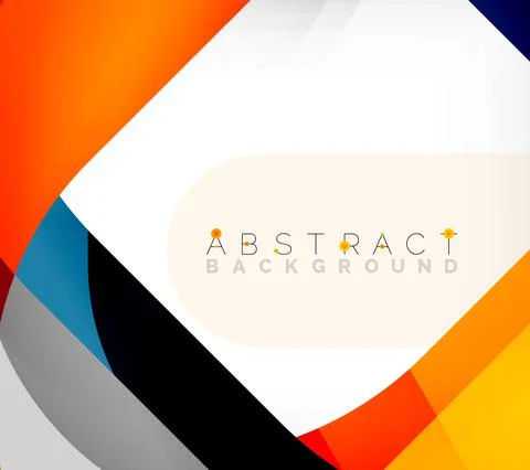 Abstract square shape with overlapping waves, minimal geometric background Stock Illustration