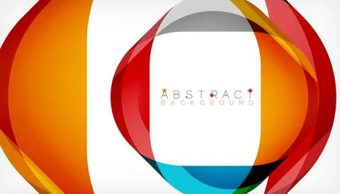 Abstract square shape with overlapping waves, minimal geometric background Stock Illustration