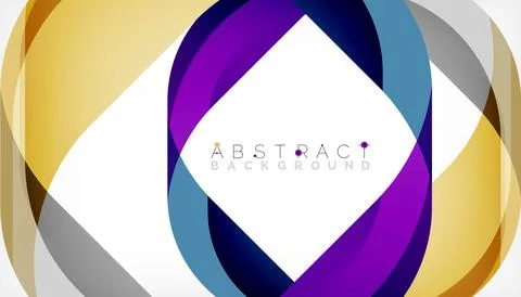 Abstract square shape with overlapping waves, minimal geometric background Stock Illustration