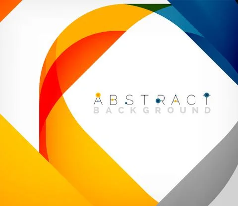 Abstract square shape with overlapping waves, minimal geometric background Illustrazione stock