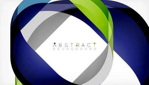 Abstract square shape with overlapping waves, minimal geometric background 스톡 일러스트