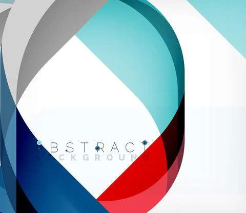 Abstract square shape with overlapping waves, minimal geometric background Illustrazione stock