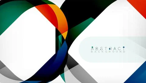 Abstract square shape with overlapping waves, minimal geometric background Illustrazione stock