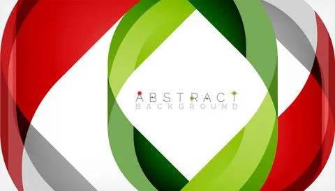 Abstract square shape with overlapping waves, minimal geometric background Illustrazione stock