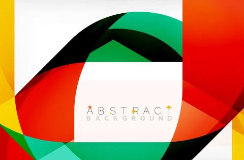 Abstract square shape with overlapping waves, minimal geometric background Illustrazione stock