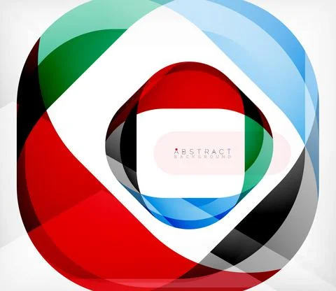 Abstract square shape with overlapping waves, minimal geometric background 스톡 일러스트