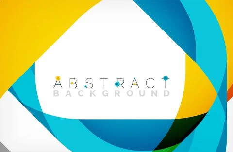 Abstract square shape with overlapping waves, minimal geometric background Stock Illustration