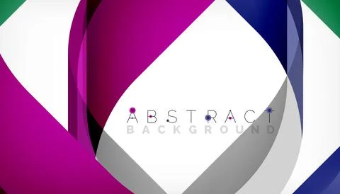 Abstract square shape with overlapping waves, minimal geometric background Stock Illustration