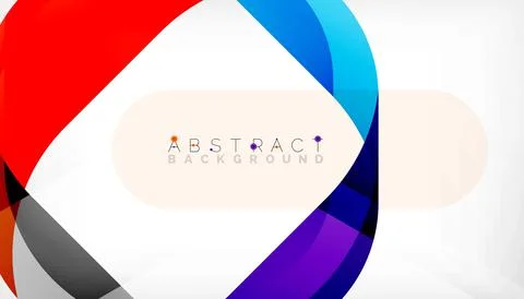 Abstract square shape with overlapping waves, minimal geometric background Stock Illustration