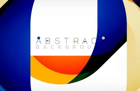 Abstract square shape with overlapping waves, minimal geometric background Illustrazione stock