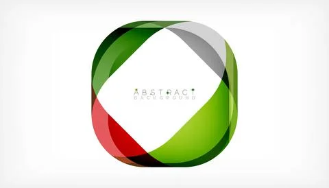 Abstract square shape with overlapping waves, minimal geometric background Stock Illustration
