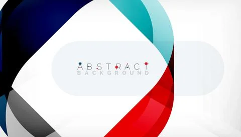 Abstract square shape with overlapping waves, minimal geometric background Illustrazione stock